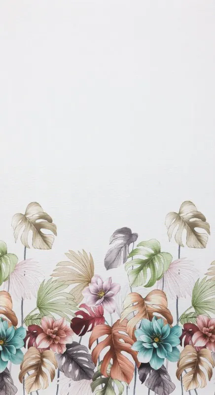 Zasłona na przelotkach NIKOLA 140x250 cm biały z motywem kwiatowym - EU_431623