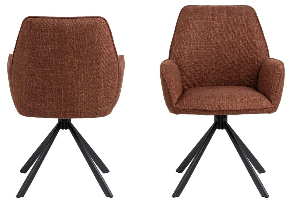 Krzesło obrotowe z podłokietnikami DOMINO Brązowy, Czarny ( zestaw 2 sztuk ) - 0000101940