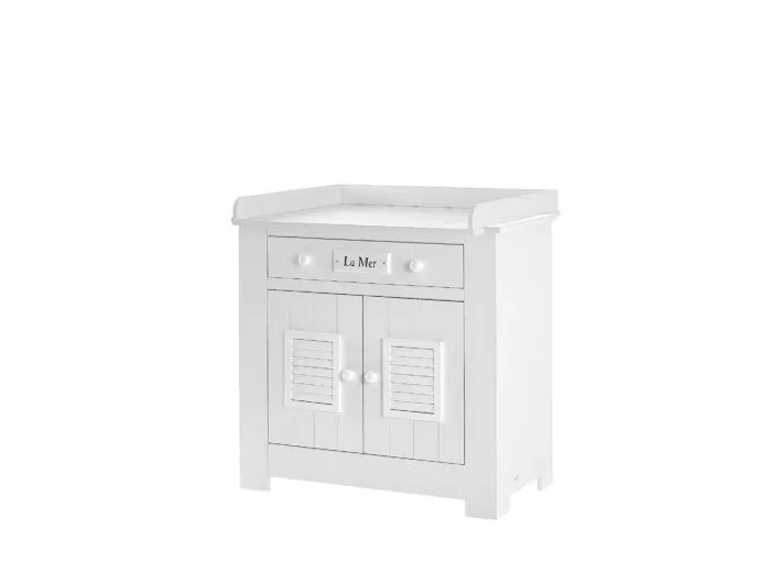 Komoda 2-drzwiowa z szufladą MARSYLIA 100 cm biała - PIN_019-020-110