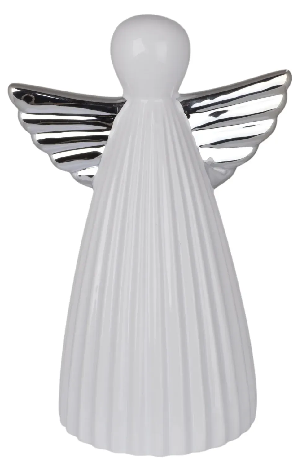 Ceramiczny ANIOŁ mini biało-srebrny