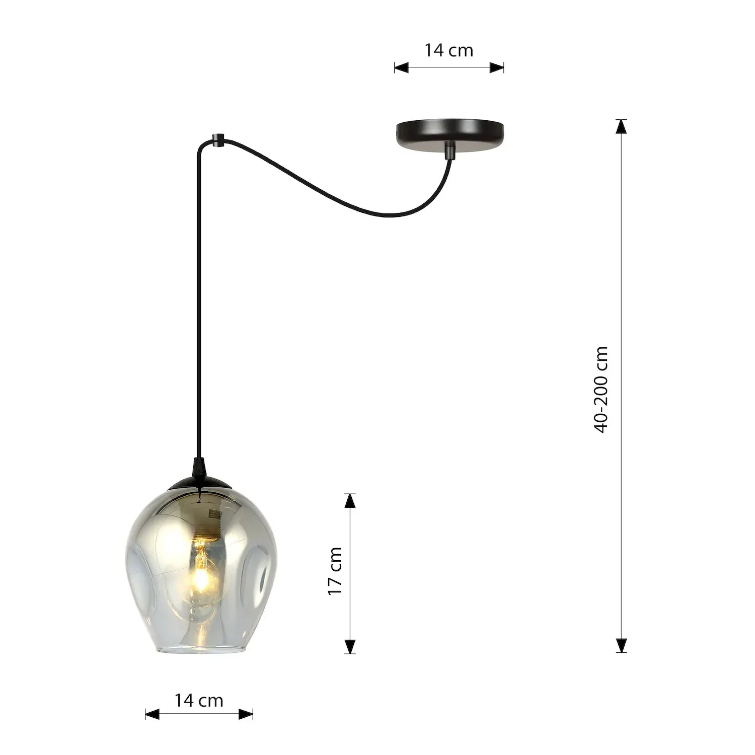 Lampa wisząca pająk LEVEL 1 czarny grafitowy - 757/1