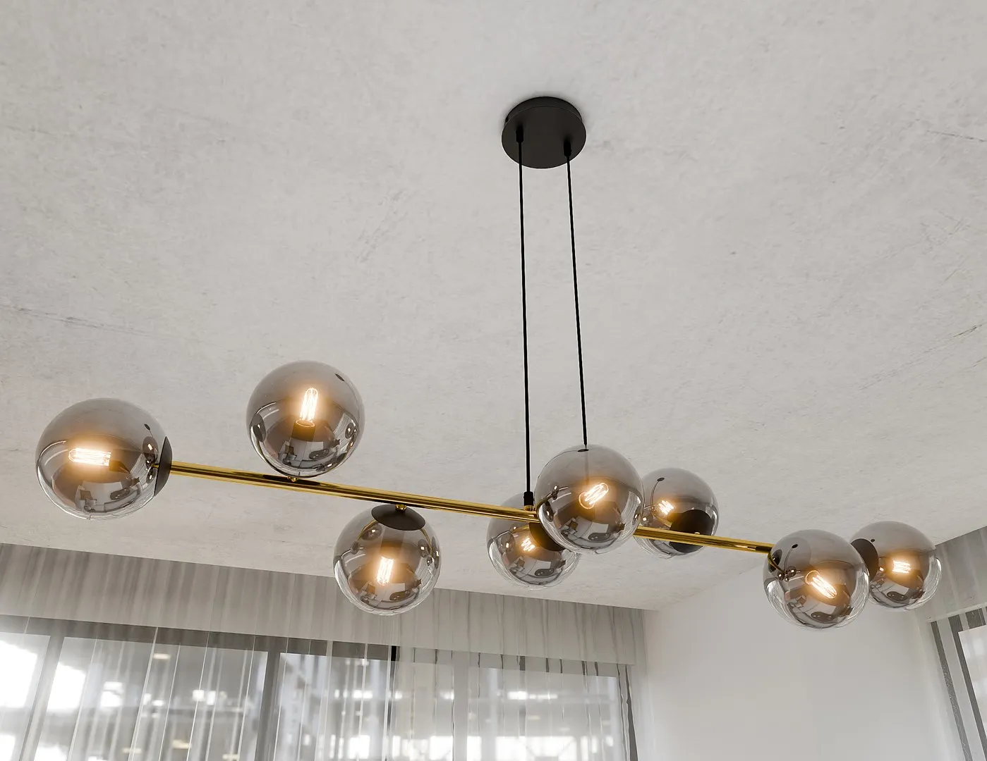 Lampa wisząca GRAVITY 8 czarny złoty grafitowy — zdjęcie 6