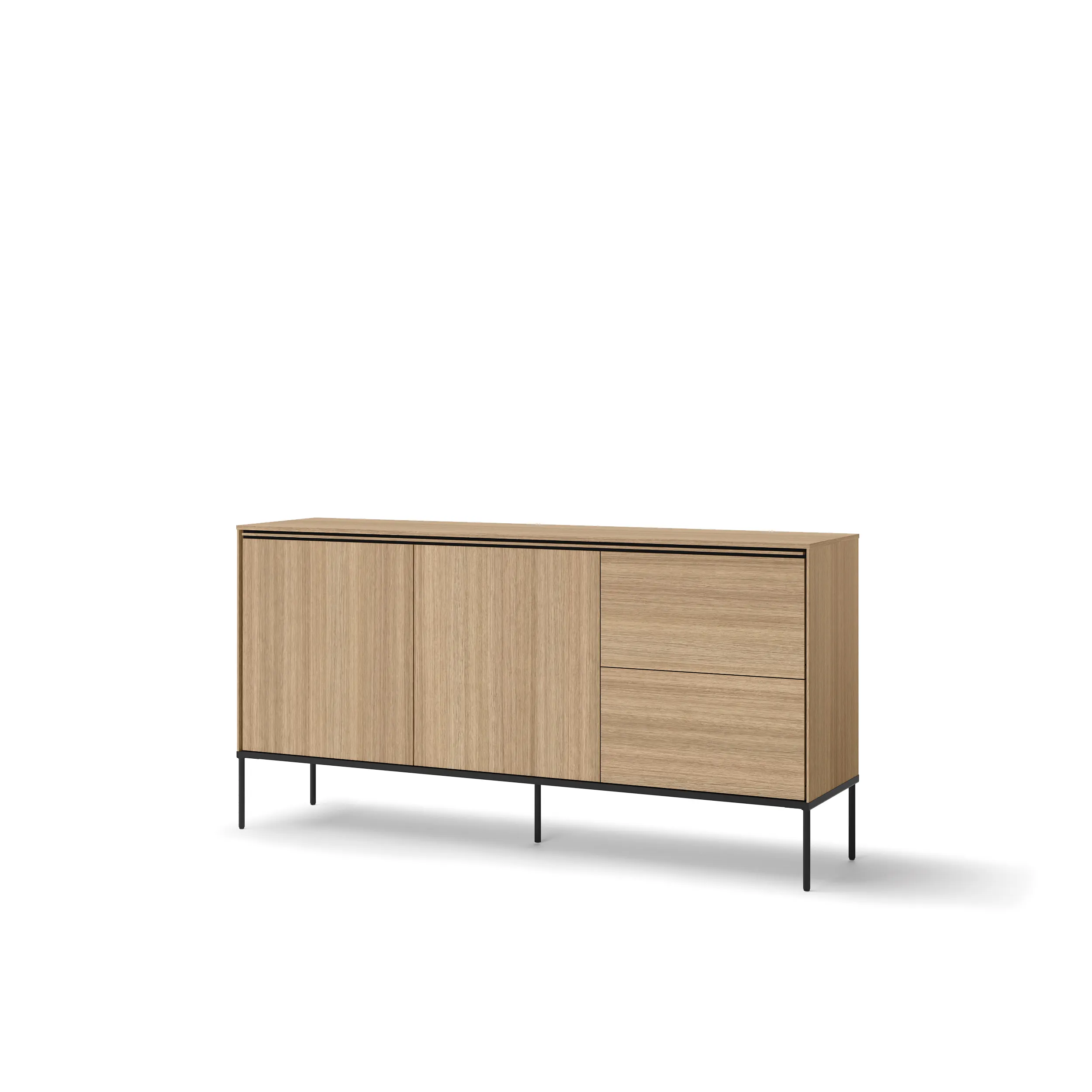 Komoda 2-drzwiowa z szufladami VISSO VI-04 167cm dąb linearny