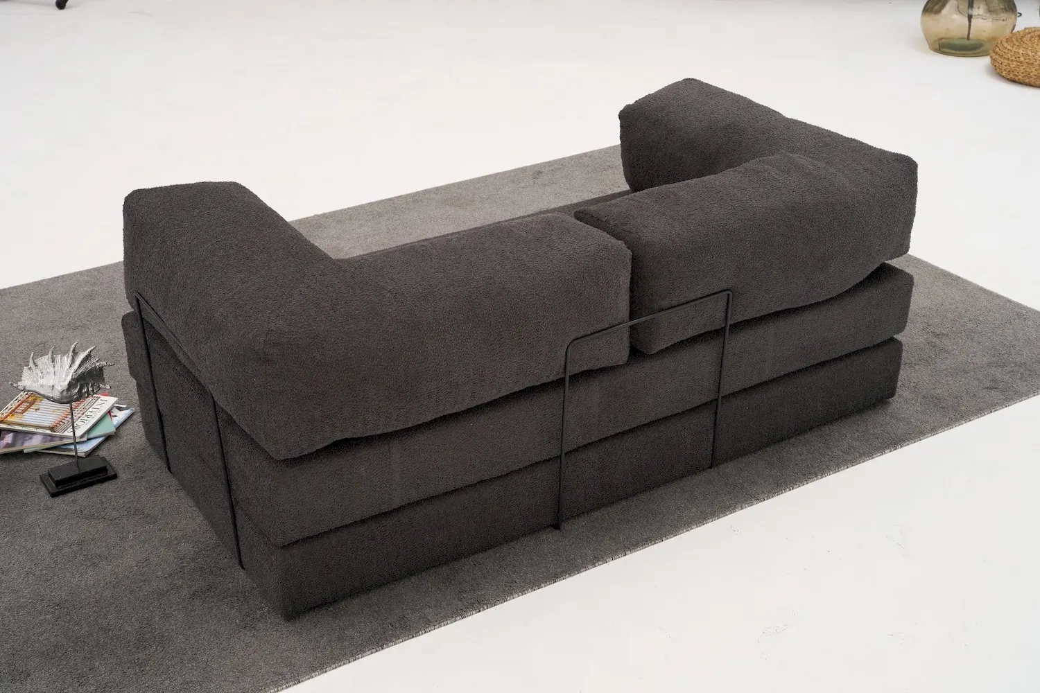 Sofa 3-osobowa rozkładana COMFORT-antracytowa - ASI_825BLC5217