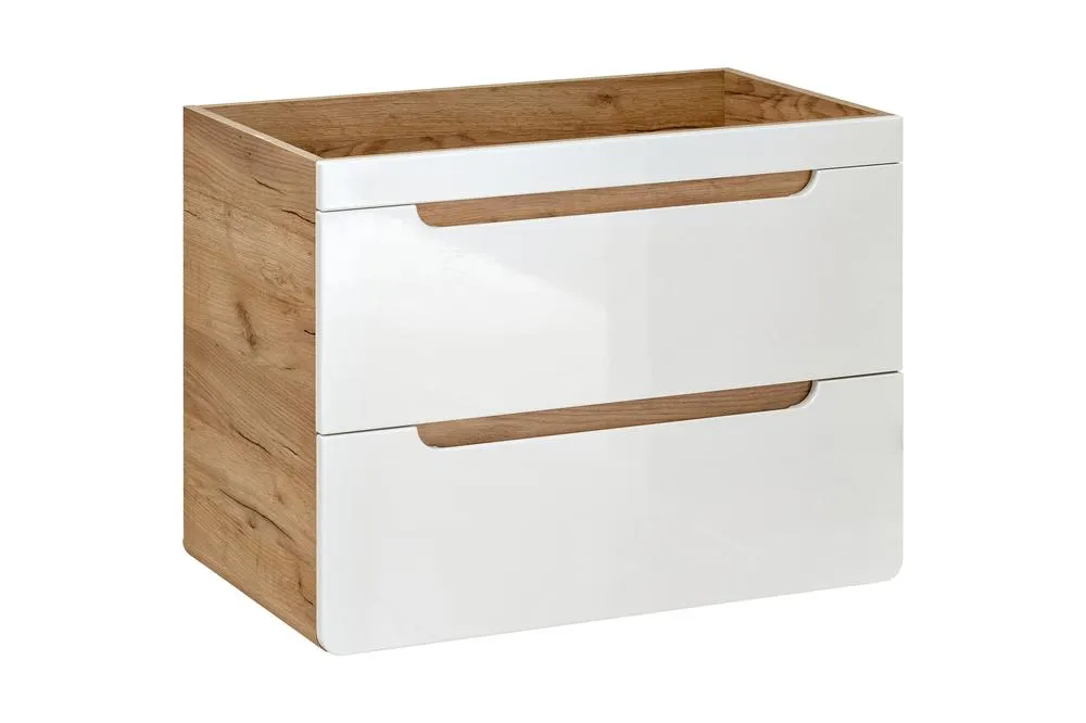 Szafka pod umywalkę z 2 szufladami ARUBA dąb craft, biały 2S 80x59x46cm