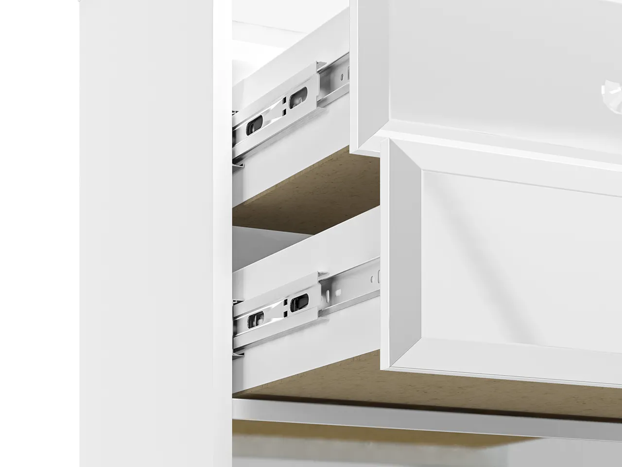 Szafka nocna z 2 szufladami i półką GLAMOUR 04 - biały połysk - 1GLAM04-001