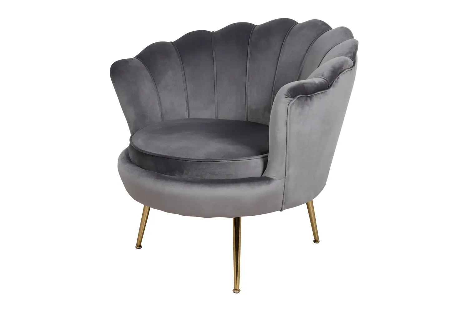 FOTEL CAMELLIA 1 VELVET SZARY BLUVEL 14/ZŁOTY SIGNAL