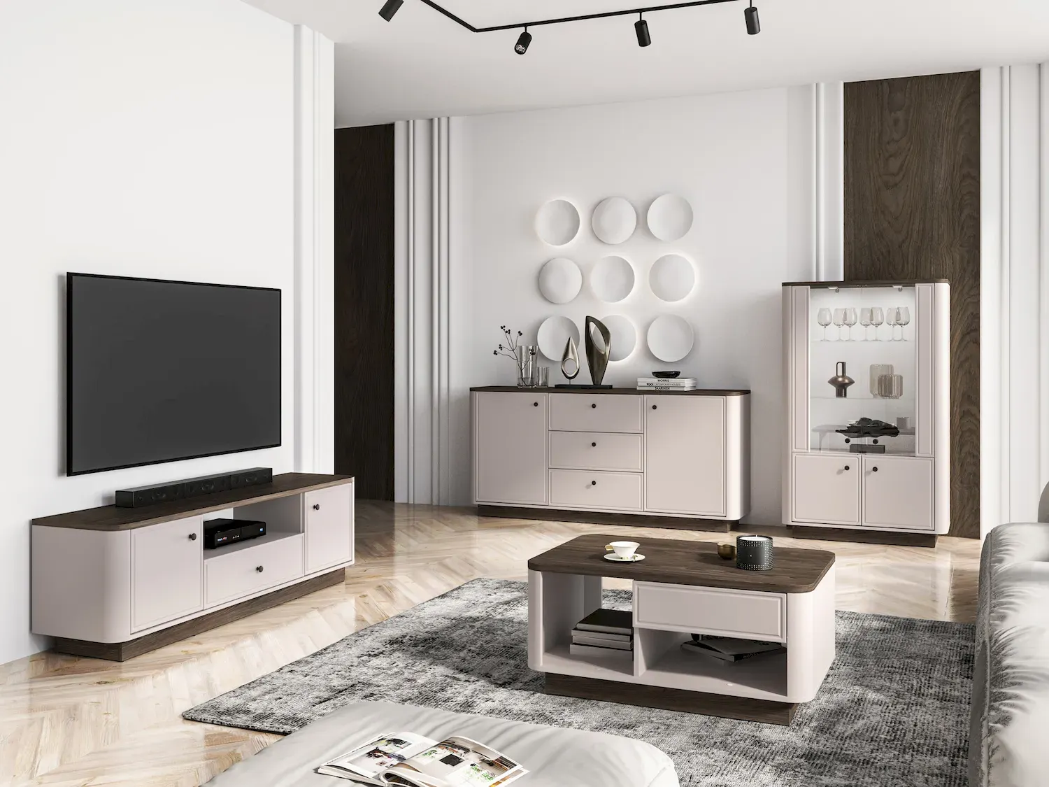 Komoda 2-drzwiowa z 3 szufladami VILAVIO 04 szer.138cm dąb windmill dark cashmere - 1VILA04-001