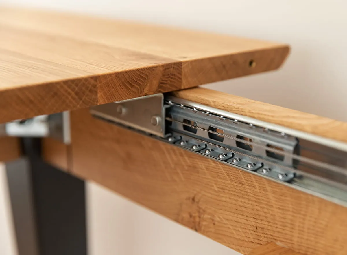 Stół dębowy ORBETELLO rozkładany 80x120(165) cm - dąb olejowany, czarny - KULSR120_45C