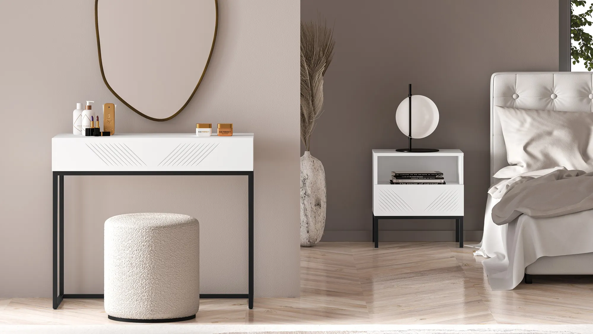 Toaletka z szufladą CLEARING 06 biały alpejski, podstawa-czarny - 1CLEA06-001-01