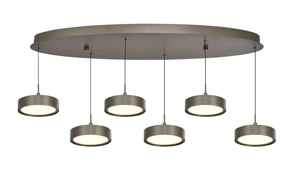 Lampa wisząca owalna VALENSOLE 6 LED brązowa