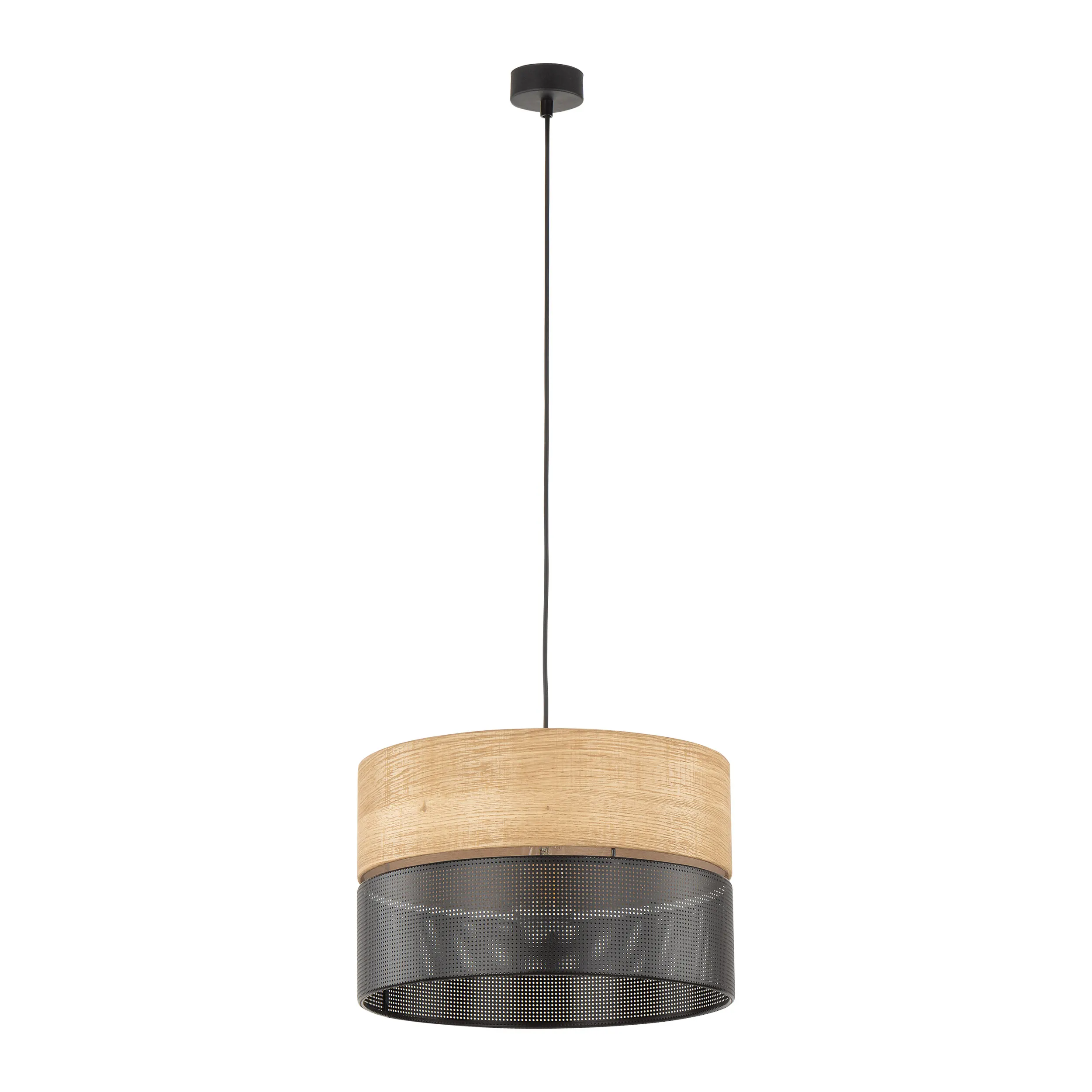 Lampa wisząca NICOL czarna z brązowym elementem 170x38cm