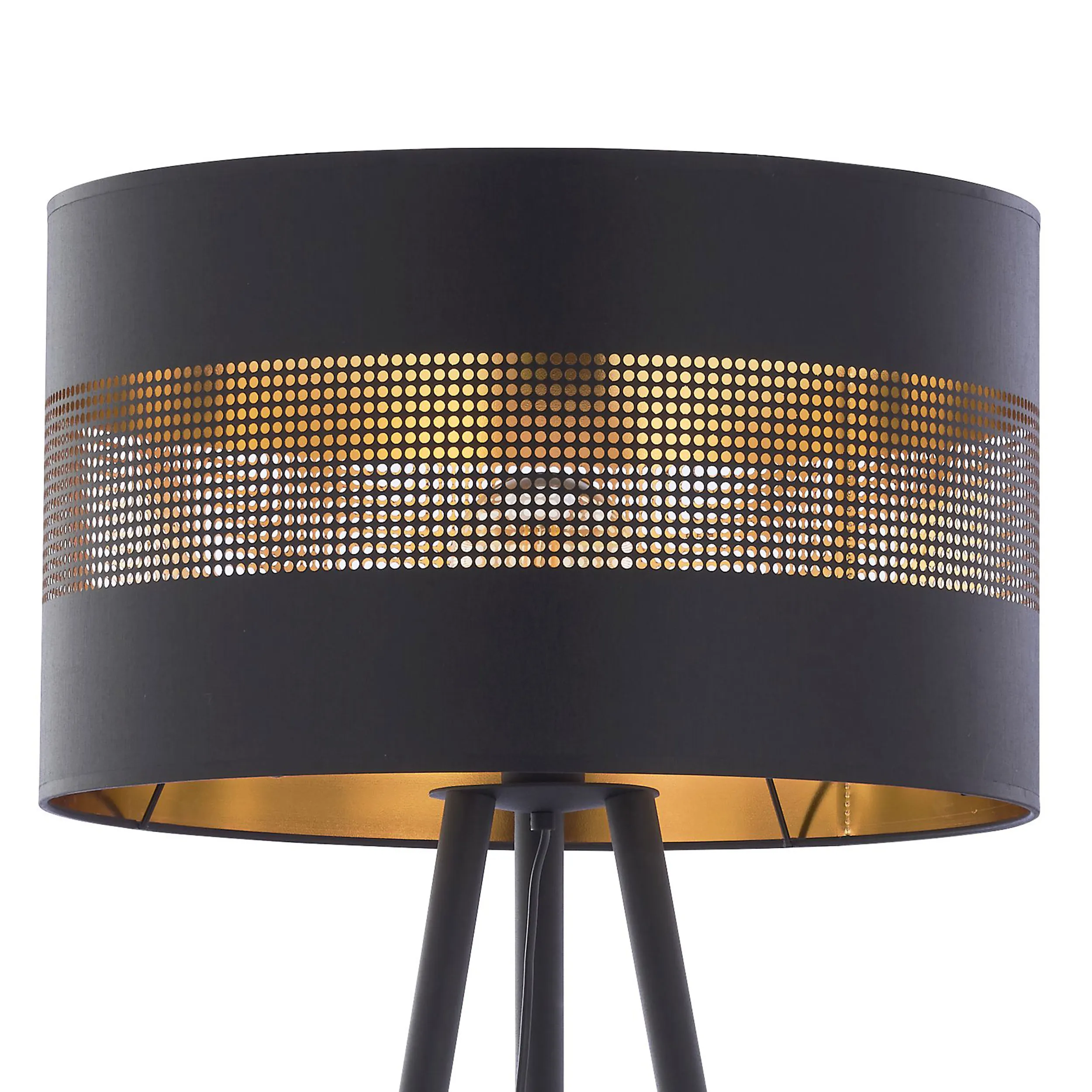 Lampa podłogowa TAGO czarna ze złotym wnętrzem 145x50cm - TK_5053