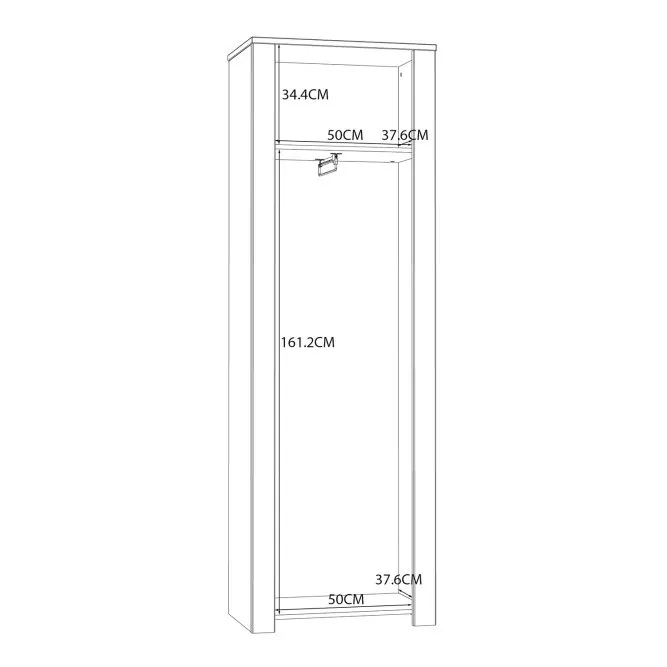 Szafa 1-drzwiowa CHISBURY ubraniowa CHISBURY - dąb riviera, modrzew jasny sibu - BHLS711-M482