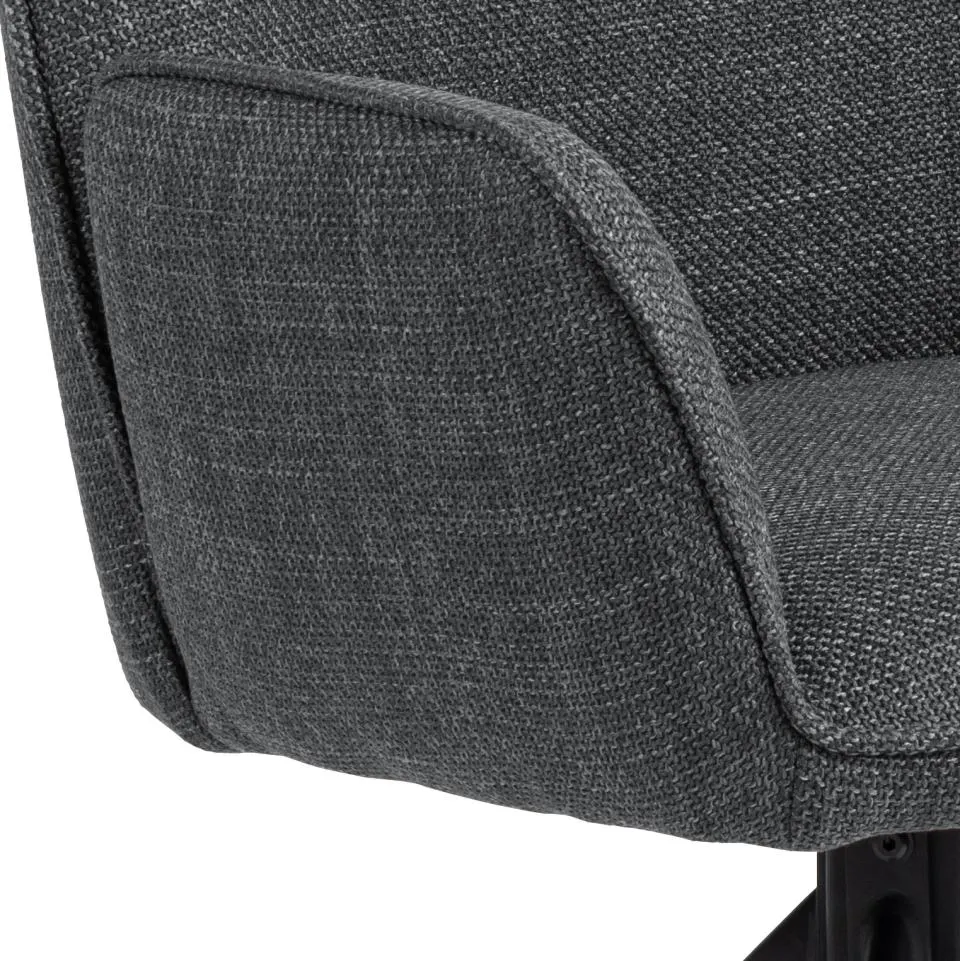 Krzesło obrotowe z podłokietnikami DOMINO Ciemnoszary, Czarny ( zestaw 2 sztuk ) - 0000103738