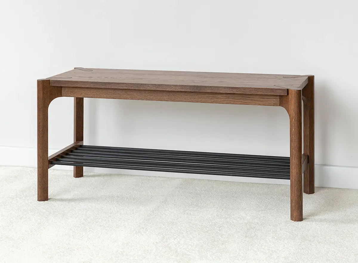 Ławka z półką na buty dębowa CAMPI tabacco - KULCA06T