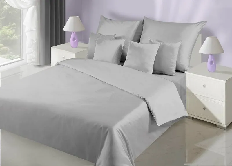 Komplet pościeli satynowej NOVA3 140 X 200 cm Jasnoszary — zdjęcie 6