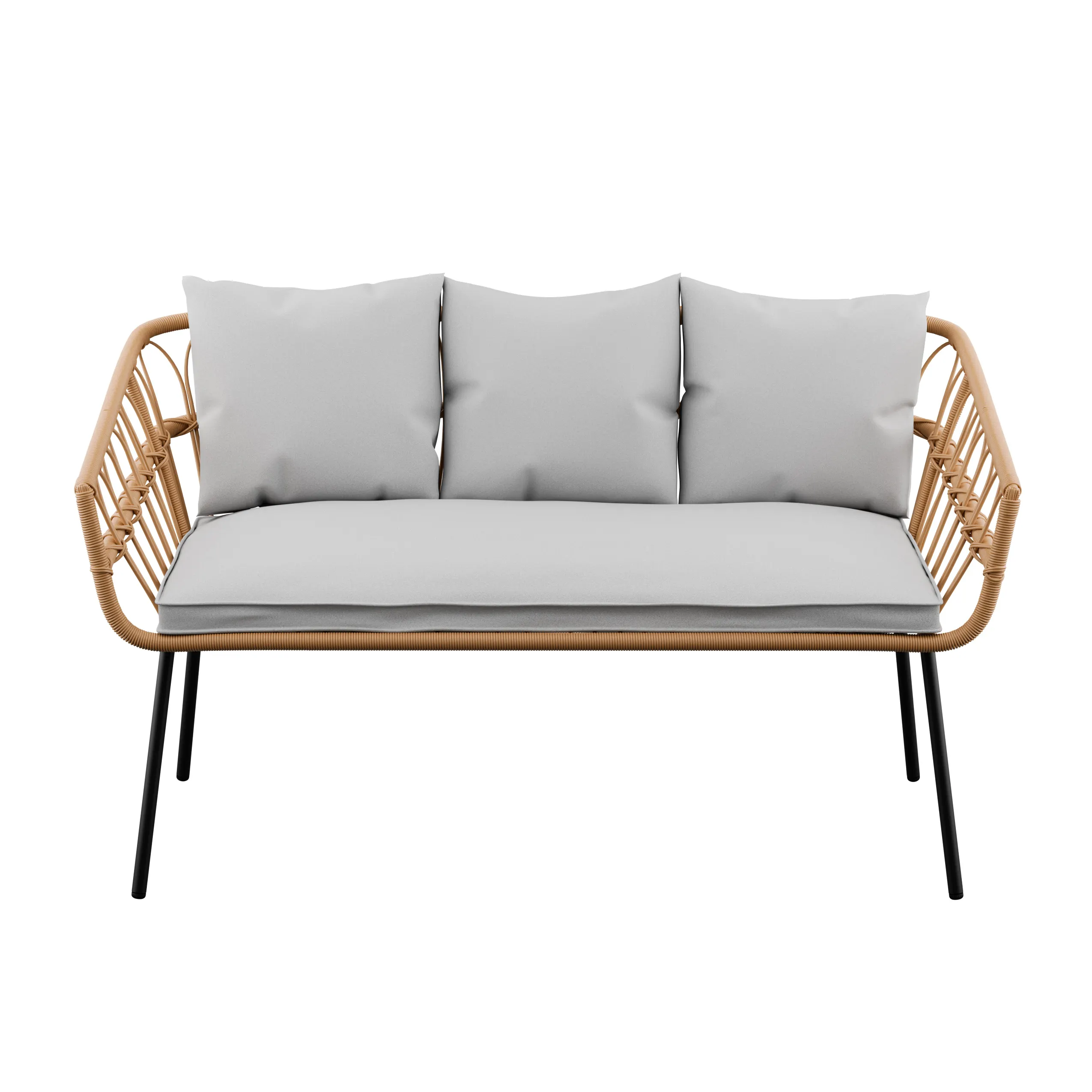 Zestaw ogrodowy wypoczynkowy PLAIT 4-set technorattan szary Zenjoy - PLAIT_SZARY