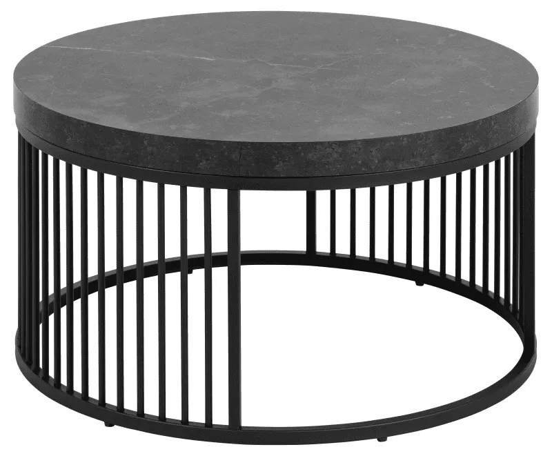 Stolik kawowy okrągły STRINGTON 65x65x35 czarny