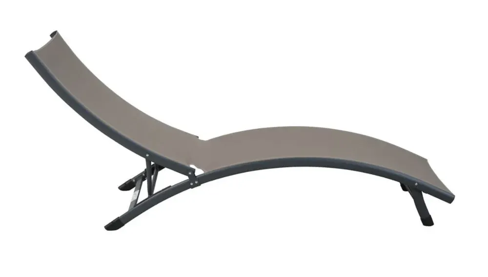 Leżak ogrodowy basenowy STAR 186 cm składany taupe - FG005985