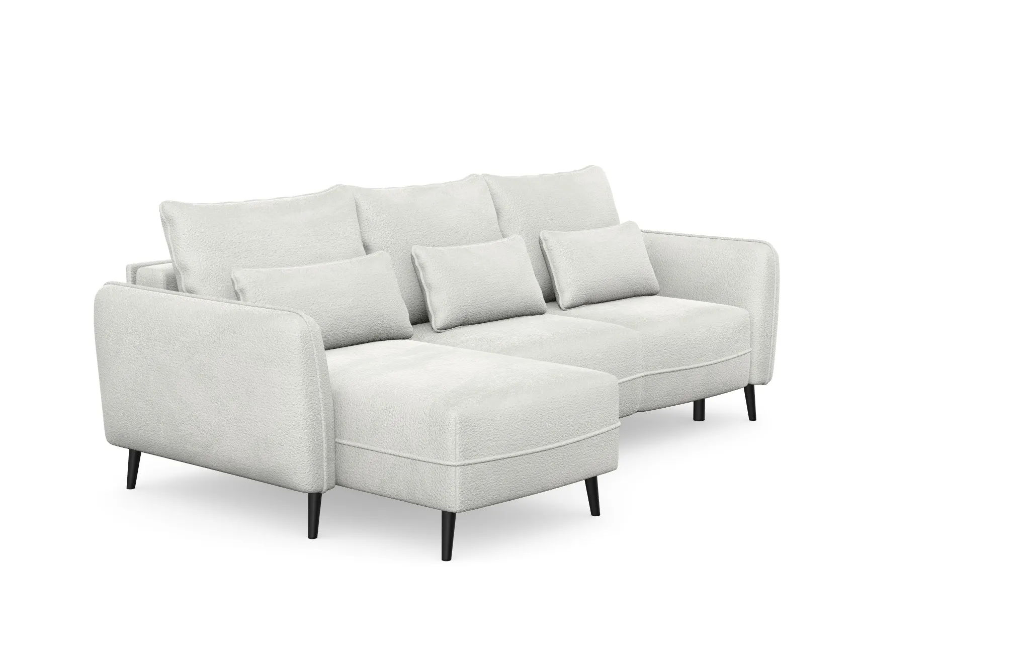 Narożnik z funkcją spania ELEGY lewostronny - tkanina Abramo 08 - kremowy Kanapa, Meble, Poduszka, Wystrój domu