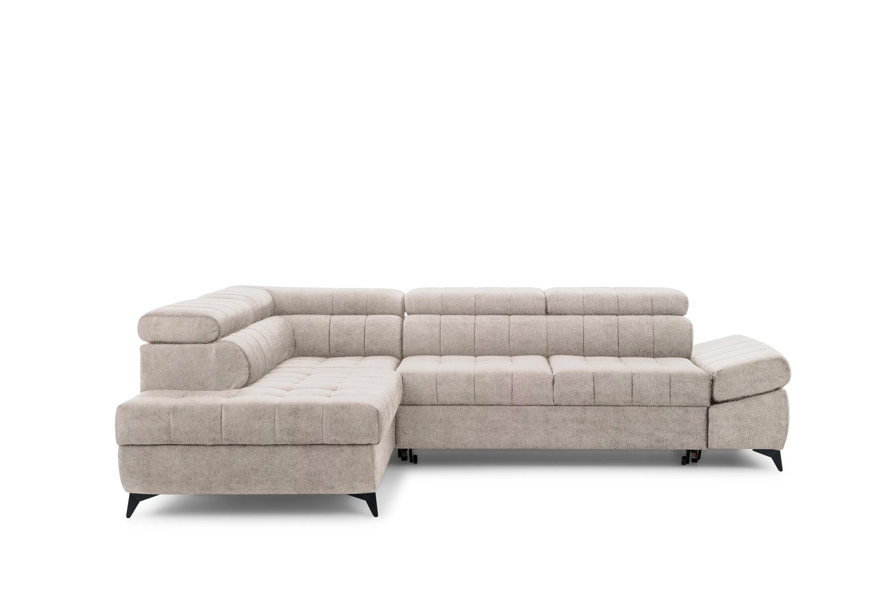 Narożnik lewostronny VALORIS L regulowane zagłówki i podłokietniki tkanina Perfect Harmony 07 beżowy - B_162921