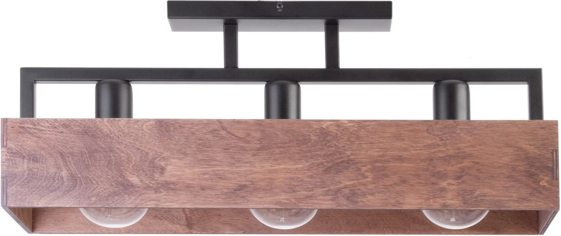 Lampa sufitowa/plafon DAKOTA 3 czarno-brązowy