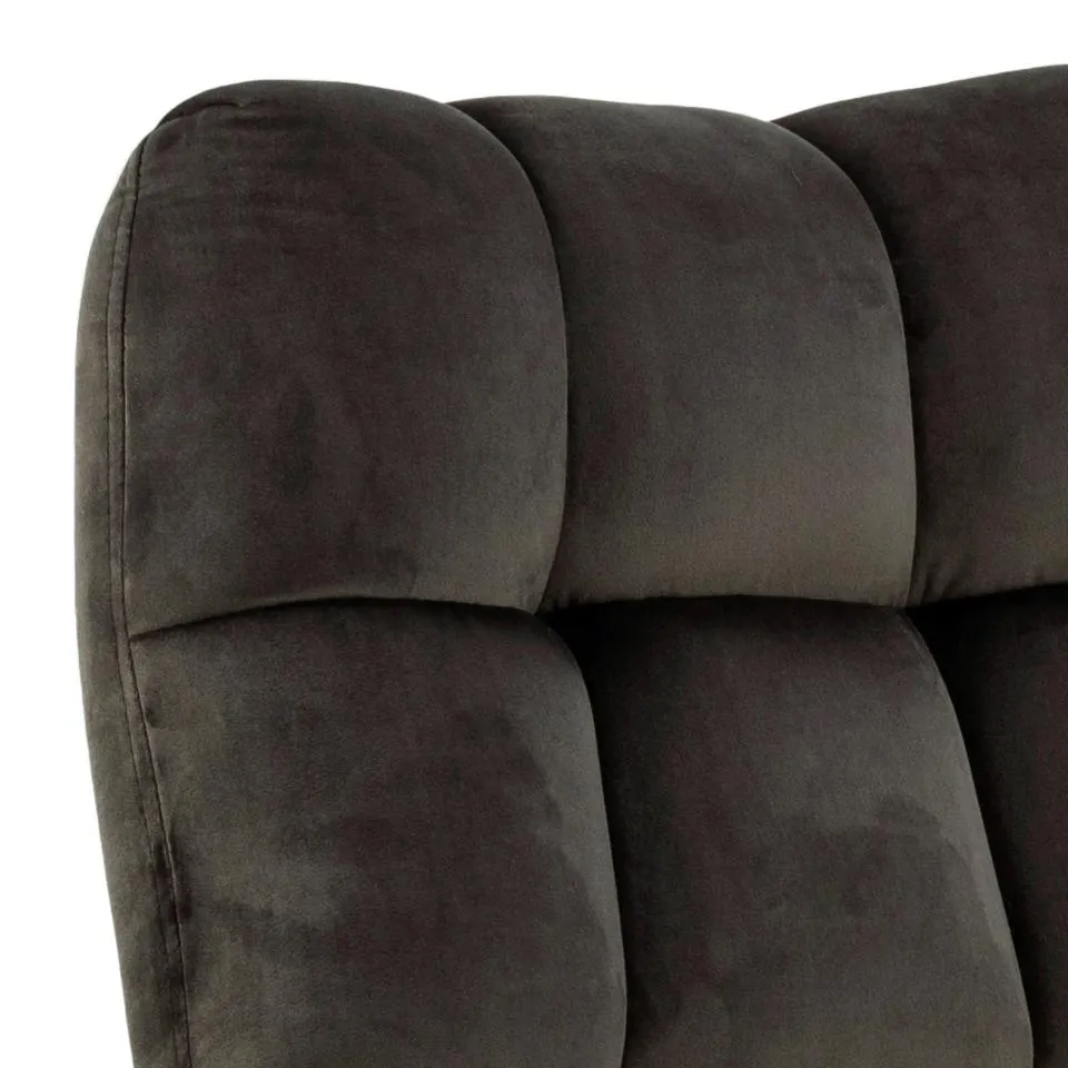 Fotel obrotowy pikowany LUCY Szaro- brązowy - 0000086656