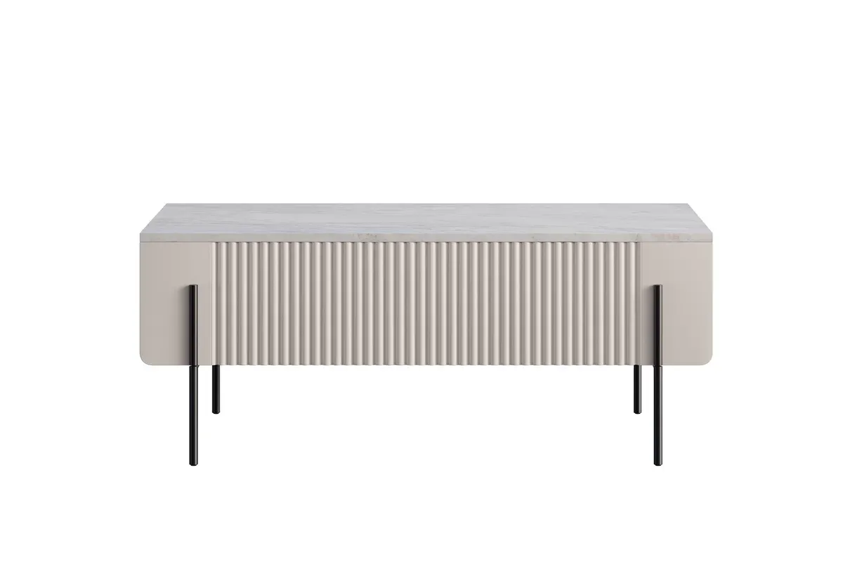 MALMI Ława 100 2SZ - cashmere / crema bianca / czarne nogi - B_162304