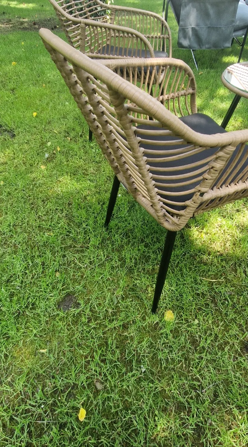 Zestaw ogrodowy na balkon i taras WEBBY 3-set technorattan czarny Zenjoy - WEBBY_CZARNY