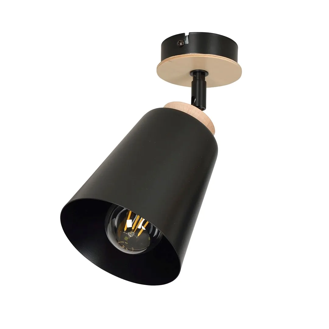 Lampa sufitowa ATLAS 1 czarny naturalny