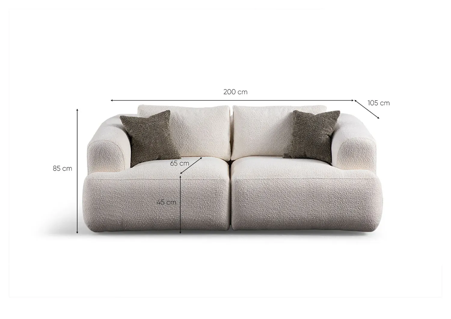 Sofa 2-osobowa SOFIA (L1 + 1R) biała