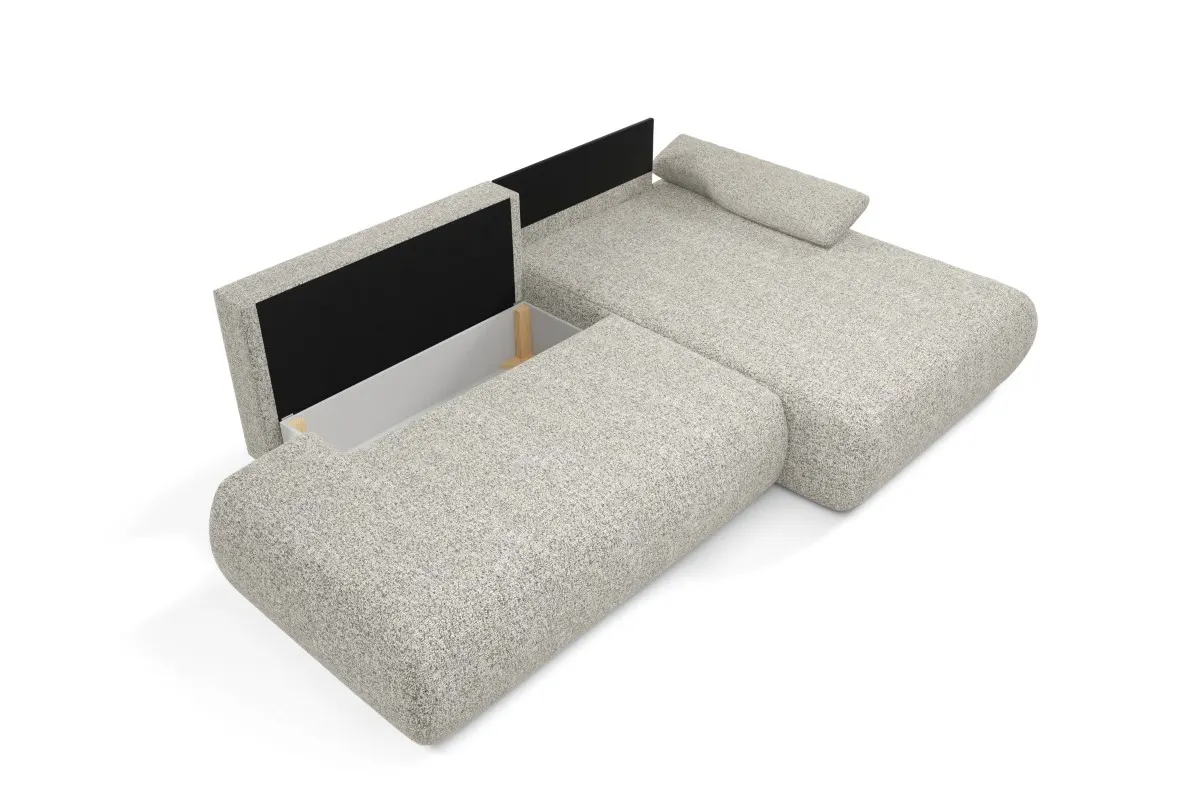 Narożnik rozkładany z pojemnikiem PUENTE 286 cm prawostronny szary - PUENTE_NAR_PUENTE11_P