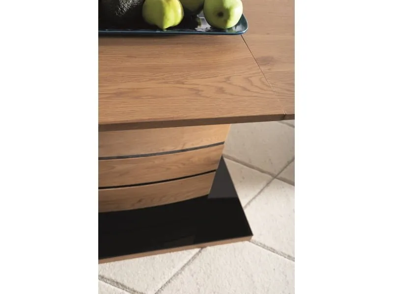 Stół rozkładany LEONARDO dąb/czarny 80x140(180) Signal - LEONARDODD140