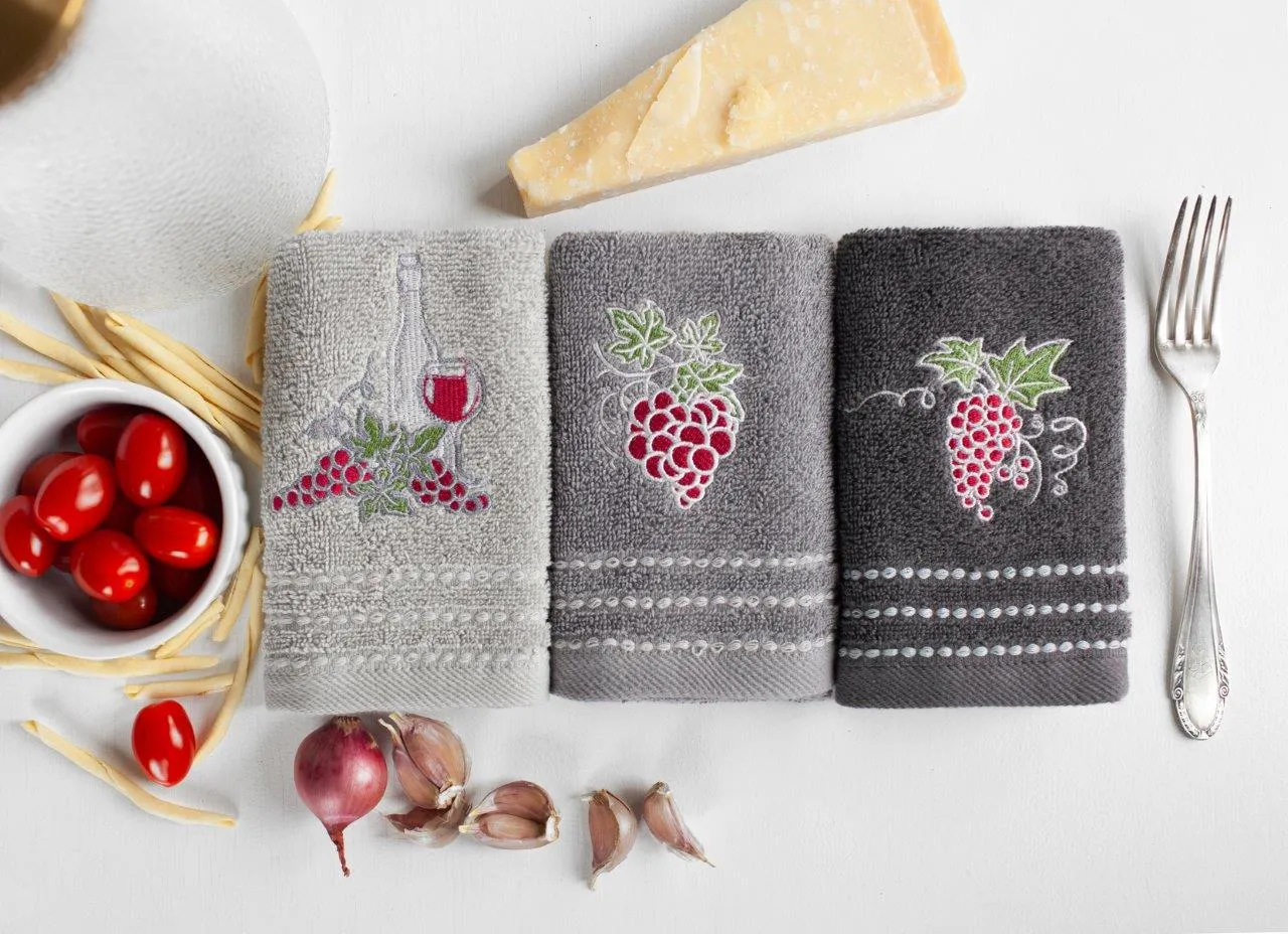 Ręczniki kuchenne 30x50 zestaw 3 szt. WINOGRONA 002 - FARO_28548