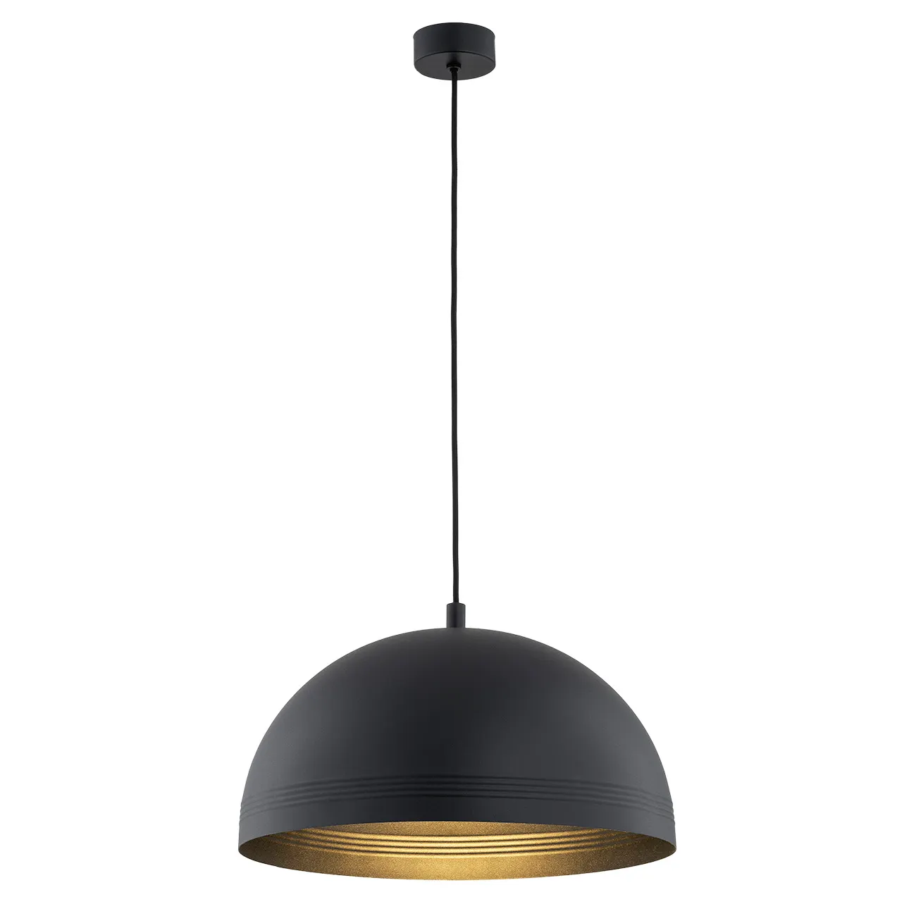 Lampa wisząca BONITA metalowa czarna matowa złoty środek 103x40 cm Lampa wisząca BONITA metalowa czarna matowa złoty środek 103x40 cm