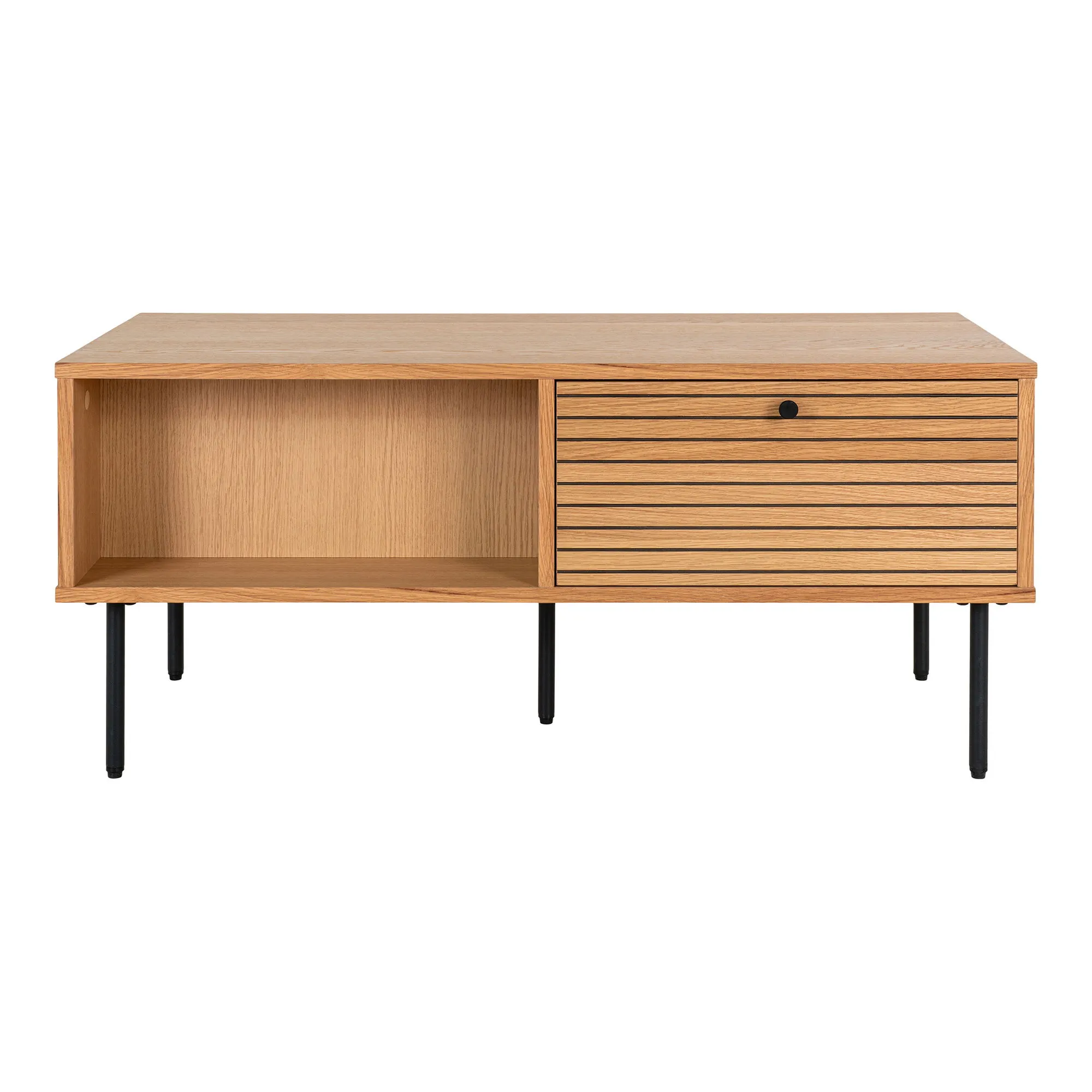 Kyoto Stolik kawowy KYOTO z 2 szufladami 50x100 cm - naturalny, czarny - 2102050