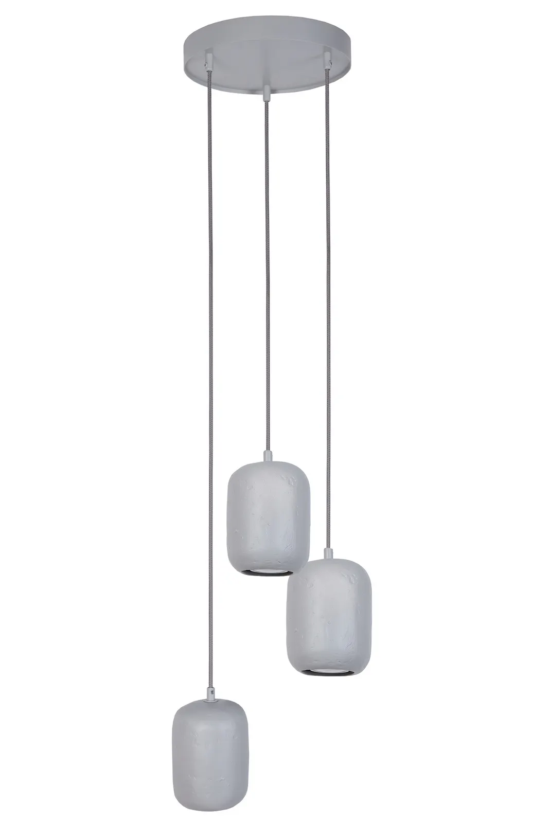 Lampa wisząca OLO 3 koło ceramiczny klosz szara Lampa, Żyrandol