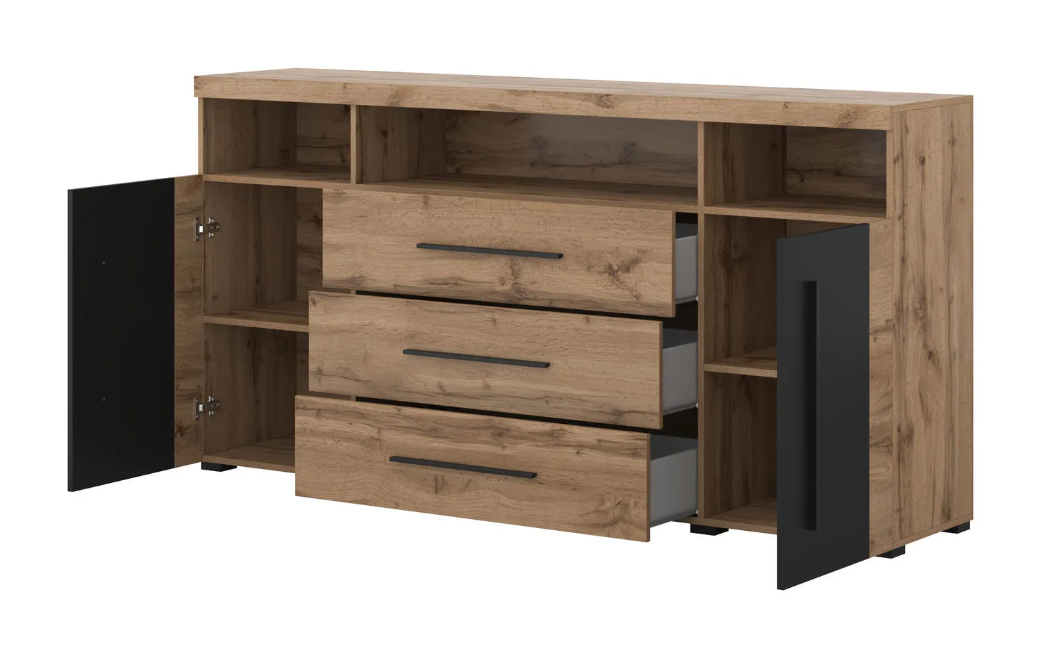 Komoda 2-drzwiowa z szufladami ROGER 2D3S (182cm) dąb wotan - 22N2ZH25