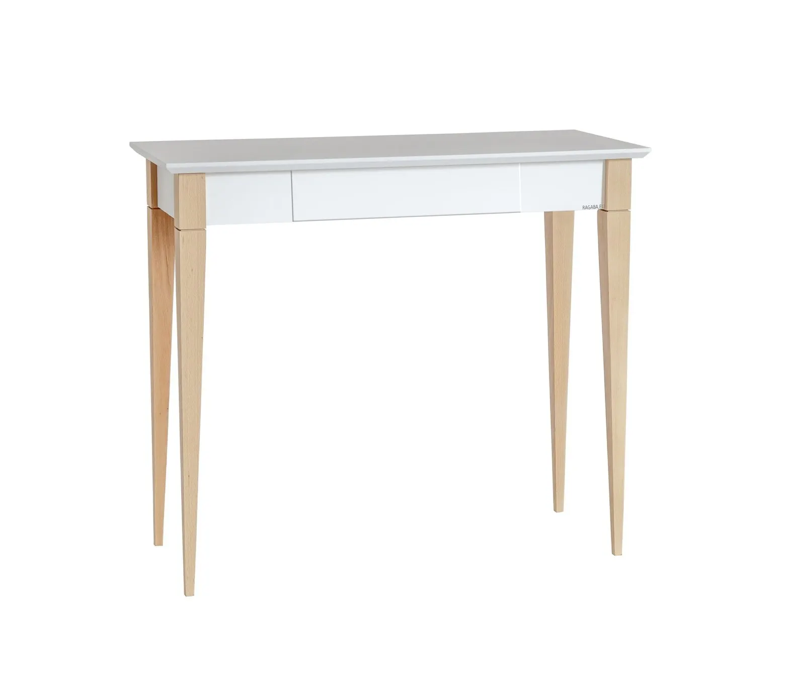 Biurko z szufladą 85x40 MIMO biały blat/drewniane nogi Meble, Tabela, Biurko