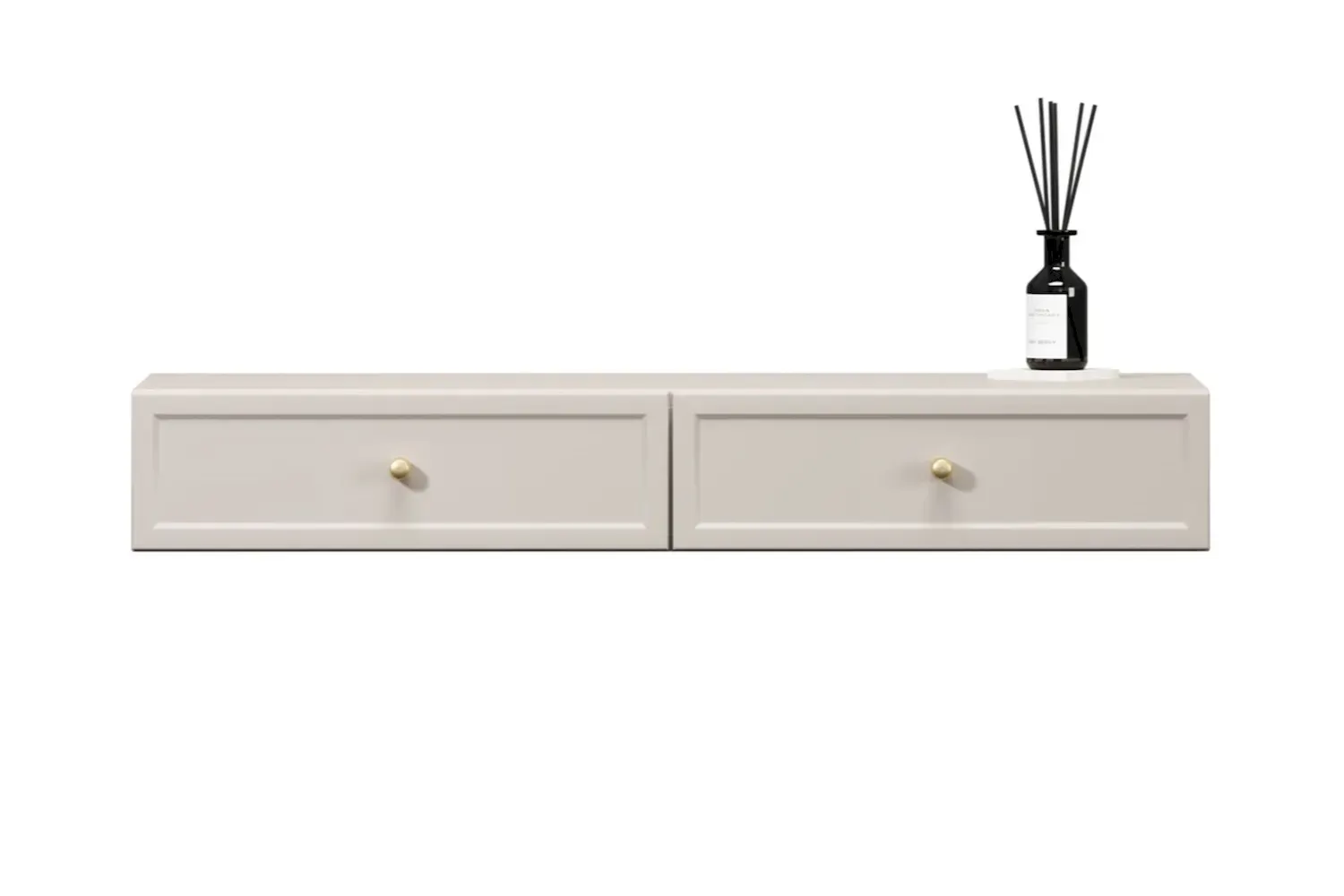 Toaletka wisząca z 2 szufladami LORINI 100 - cashmere gałka złota - B_166707