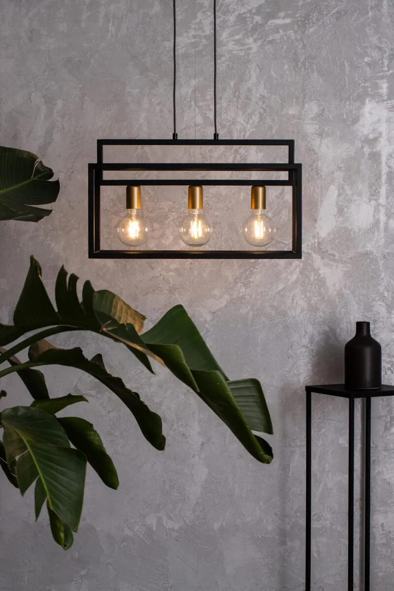 Lampa wisząca VIGO 3 czarno-złota
