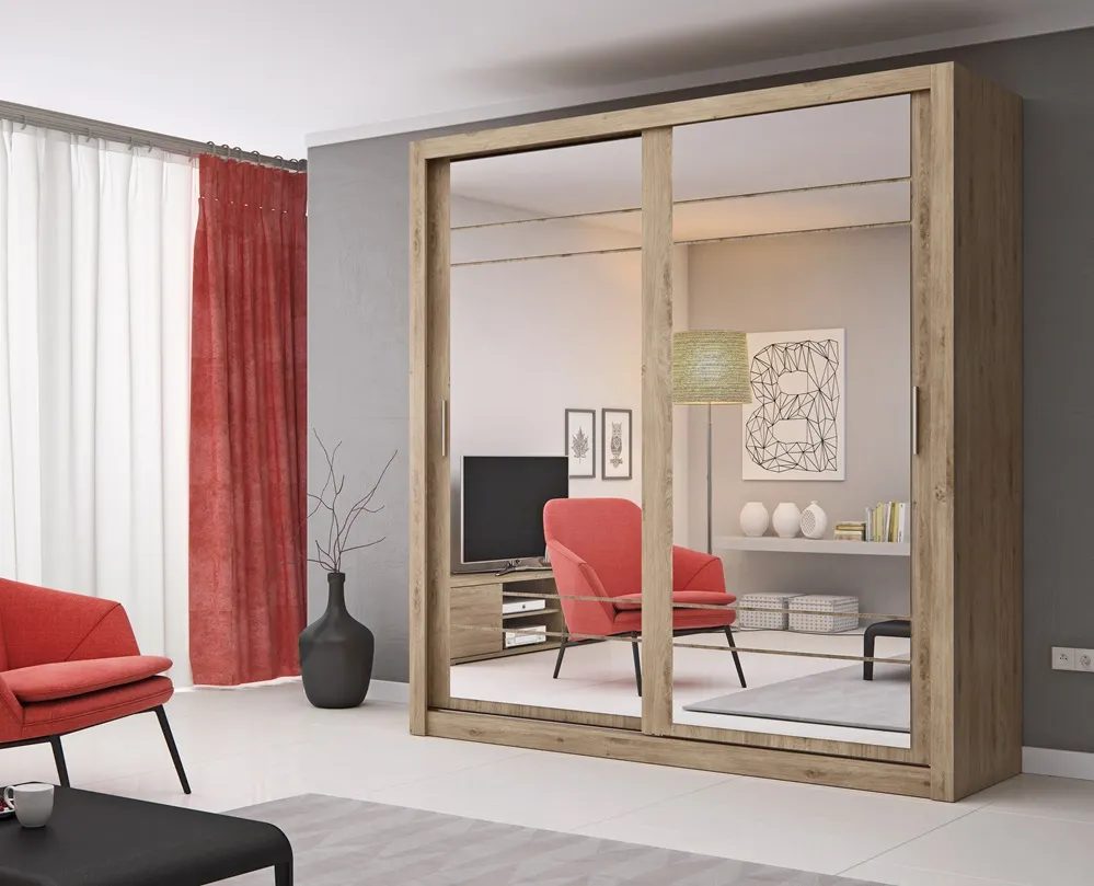 Szafa 2-drzwiowa z lustrami ARTI AR-08 203cm dąb shetland - AR8DH