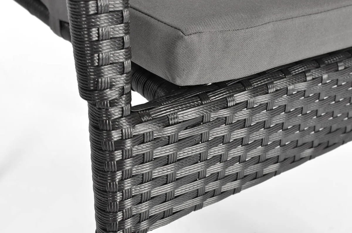 Zestaw ogrodowy jadalniany MALAGA 6-os technorattan czarny - FE5906948125254