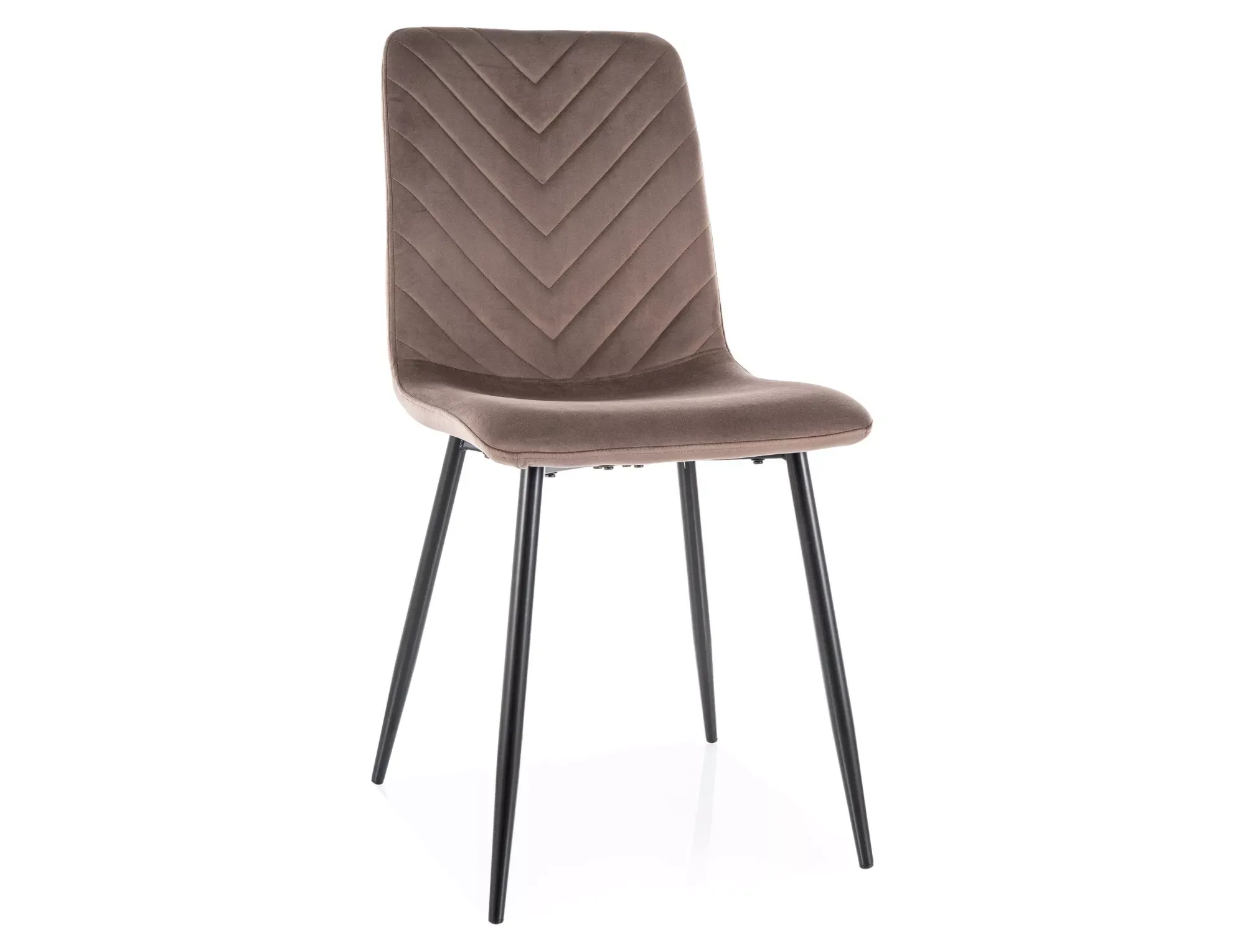 Krzesło tapicerowane DAREN VELVET cappuccino/czarne nogi