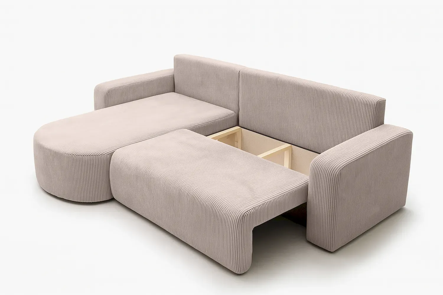 Narożnik uniwersalny BIS rozkładany tkanina Poso 02 cappuccino - NAROZNIK_BIS_XL_POSO02