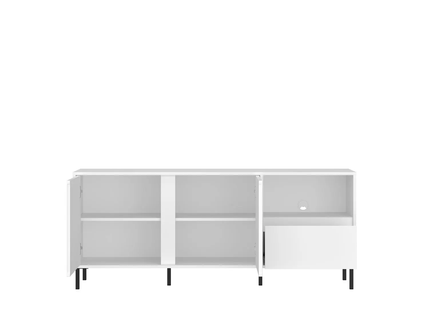 Szafka RTV 2-drzwiowa z szufladą AVENALE 157 cm biała alpejska - 6000000021293