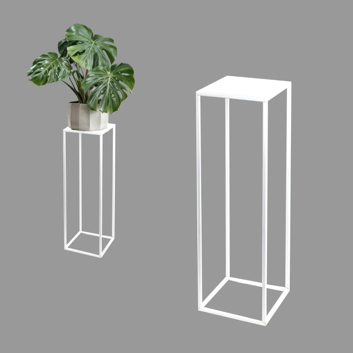 Kwietnik stojący metalowy EVRON M biały Słoik, plantator, Roślina doniczkowa, Ceramika, Wazon