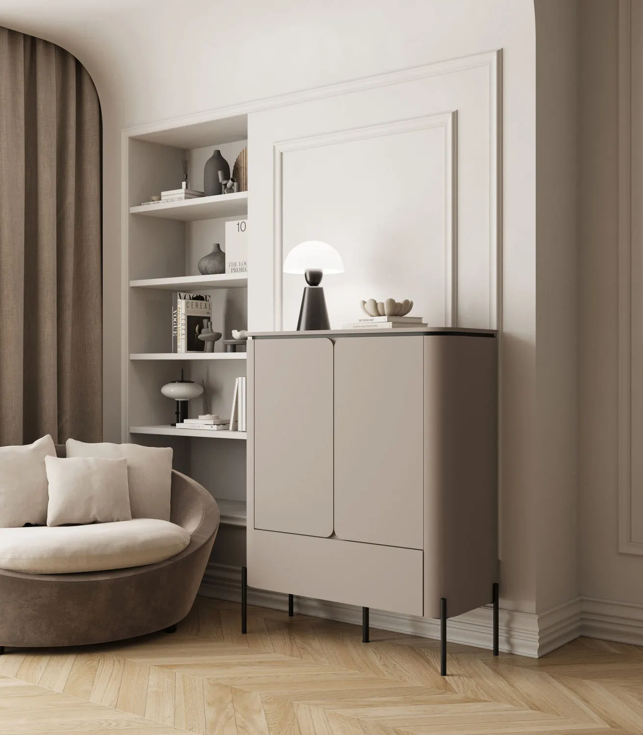 Komoda 2-dzwiowa z szufladą BELLO wysoka 98x123 congo - 24COOB42