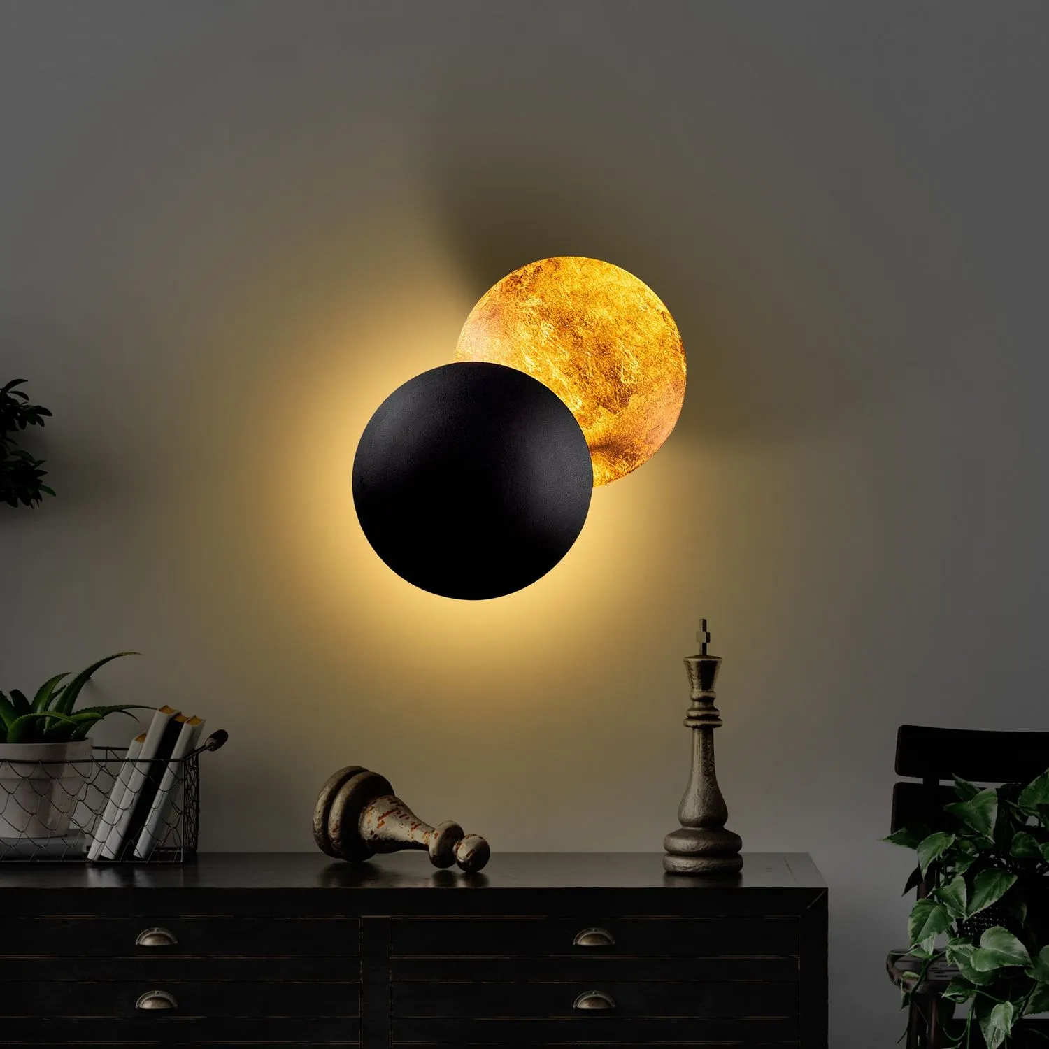 Lampa ścienna plafon YOSMA kolor czarny złoty — zdjęcie 6